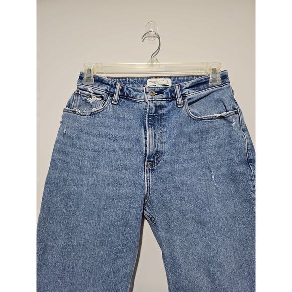 Abercrombie & Fitch 90s Relaxed High Rise Curve Love Womens 28 6S Medium Wash - Picture 10 of 13